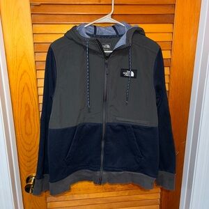 The North Face Mens Tech Sherpa Fleece Hoodie Jacket, navy-  Size medium